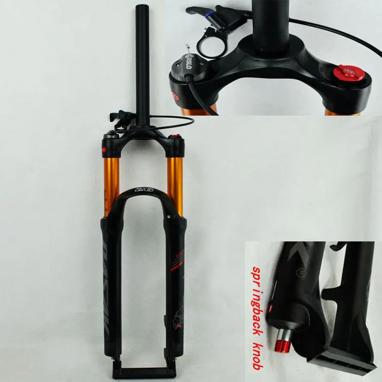 Пневматическая вилка Pasak Mtb 2" 27,5" 2" Золотая трубка 1 1/8" подвесная линия для горного велосипеда с дистанционным управлением RL HL - Цвет: 26RL Matte Spring
