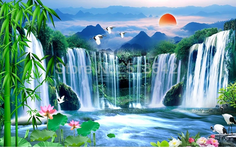 De Bambu, Mural De Paisagem, Sala De