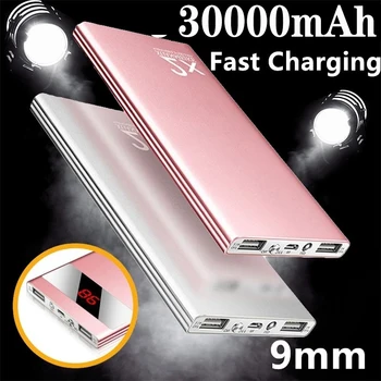 

Ultrathin Power Bank 30000mAh Powerbank External Battery Portable Fast Charger for All Smartphone Charger Bank Waterproof