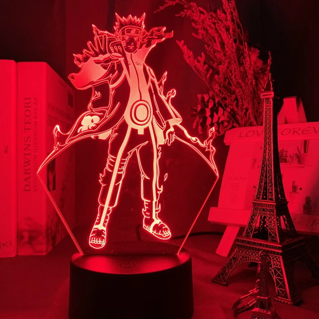 

3d Lamp Japanese Anime Naruto Kurama Figure Nightlight Gift for Kids Child Bedroom Decoration Color Changing Led Night Light