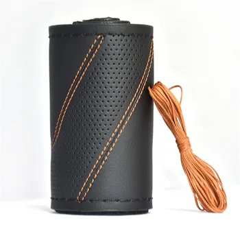 

Auto Steering Wheel Cover Wear-resistant Soft leather Car Steering-Wheel Protector Braid With Needles Thread 38cm DIY Accessorie