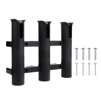 

Fishing Rod Protection Holder Plastic Triple 3 Pole Fishing Rod Holder Rest Tube Boat Mount Bracket Rack