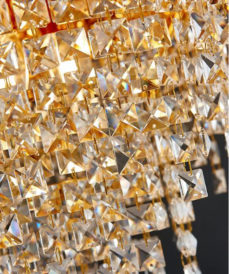 Manggic Luxury design oval AC110V 220v gold crystal chandelier modern lighting dining room living room crystal light fixtures