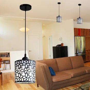 

Dining Room Ceiling Chandeliers Art Bar Living Room Pendant Lamp Hanging Simple Vintage Lighting E27 Petal Decoration