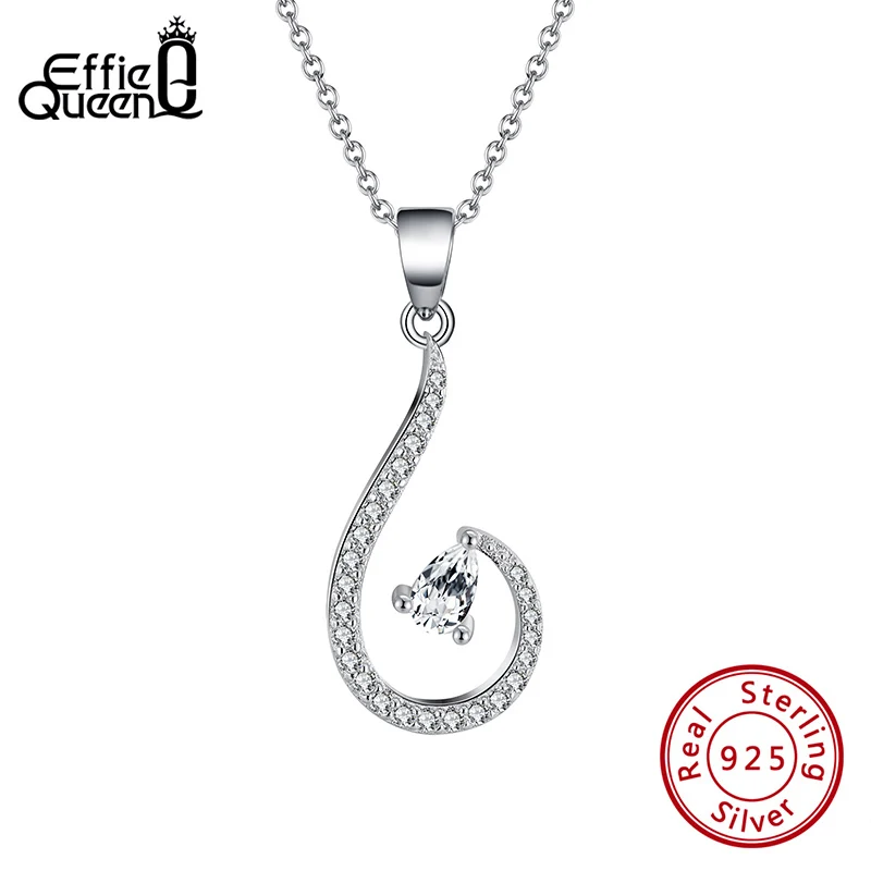 

Effie Queen Chic Creative Barb Shape Real 925 Sterling Silver Necklace AAAA Zircon 2020 Fine Jewely Gift SN265