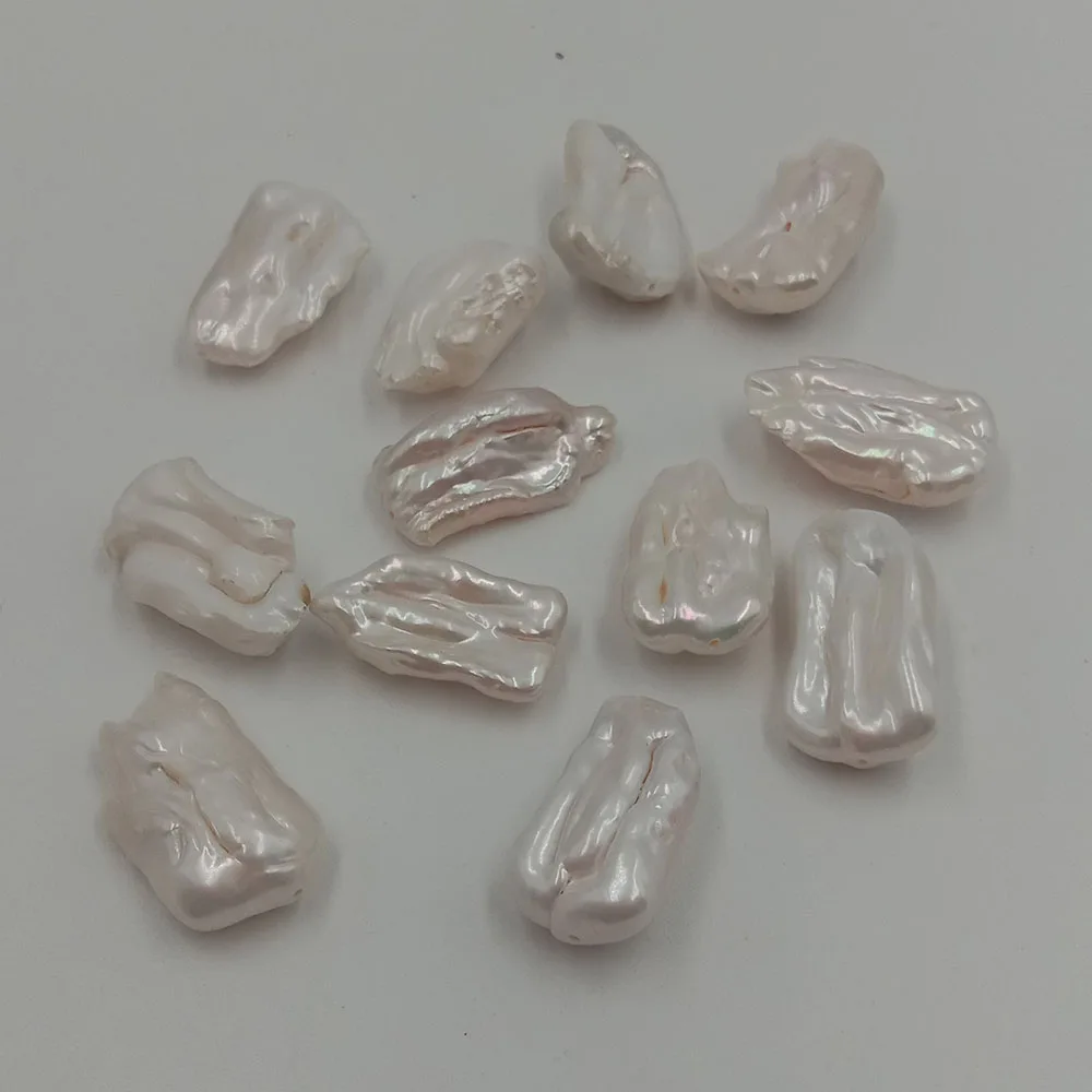 white pearl 5 шт/лот жемчужные бусины, жемчуг Кеши, бусины из жемчуга Бива, натуральный пресноводный жемчуг с большой формой Бива-около 13-18 мм ширина - Цвет: white pearl