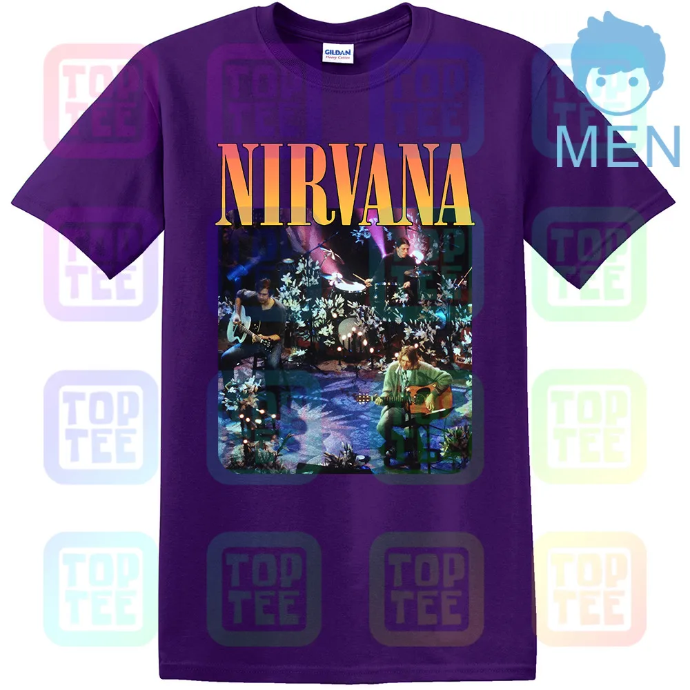 2008 Nirvana черная футболка Unplugged Мужская Маленькая группа тур - Цвет: MEN-PURPLE