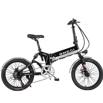 

Foldable Electric Bike With Double Suspension/Brake 20 Inch 350W 48V White/Black Three Spokes Adults Electric e Scooter