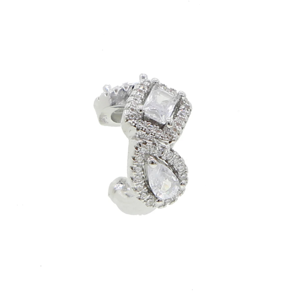 Ear Clip Earrings Clip Earrings Ear Clip Geometric cz clip on earring 5A cubic zirconia sparking bling various shaped cz no piercing ear cuff for women 1 piece