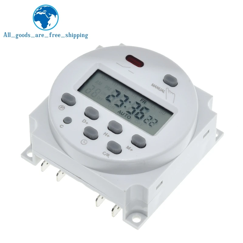 Timer-Schalter 12v 16a Digital Elektronische Lcd-Zeitrelais-Schalter  Programmierbare LCD-Digital-Mikrocomputer Mini-Steuerung Power Timer- Schalter Cn101a