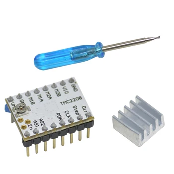 

Geeetech 3D Printer Accessories TMC2208 Ultra-quiet Stepper Motor Driver Kit with Heatsink and Screwdriver for 3D Printer