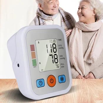 

Electronic Blood Pressure Monitor Upper Arm Measure Automatic Sphygmomanometer Heart Rate Measuring Instrument Digital Display