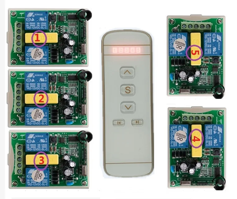 Новый 220 В мотор гаражных ворот/проекционный экран/жалюзи AC RF беспроводной пульт