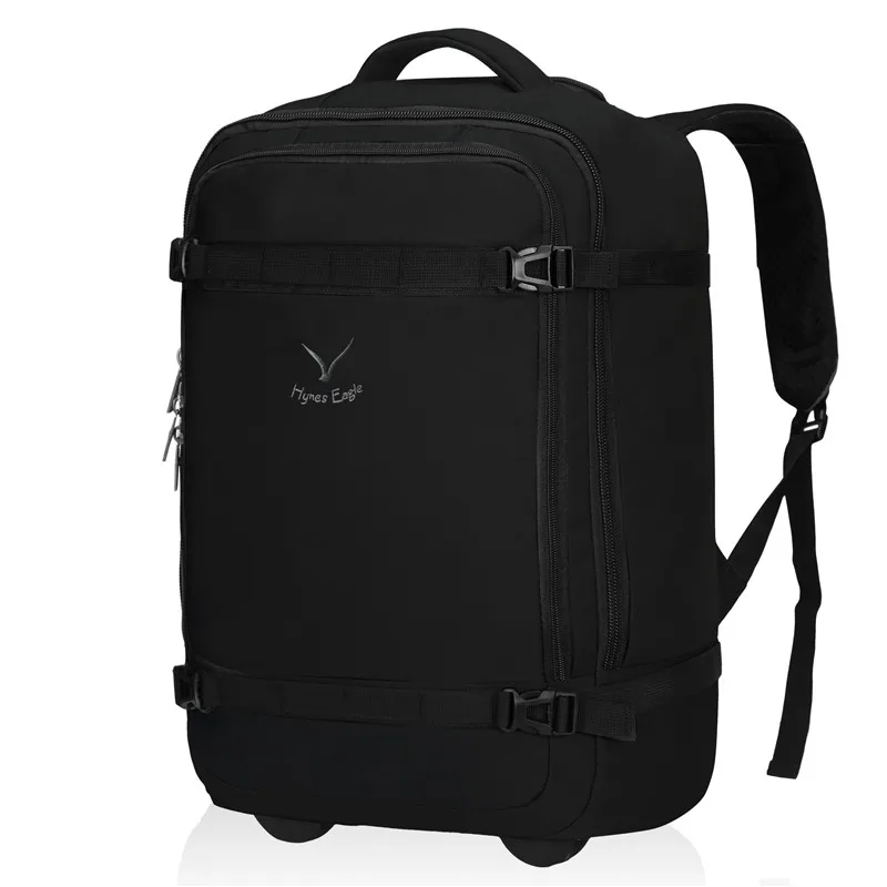 Hynes Eagle, фирменный дизайн, 42 л, рюкзак на колесиках, водонепроницаемый, рюкзак для багажа, рюкзак для путешествий, черный, Повседневный, рюкзак - Цвет: Черный
