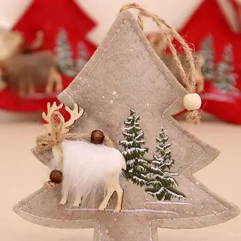 

4PCS Christmas Ornaments Fabric Small Pendants Christmas Decorations Elk Pendants Holiday Landscaping Ornaments