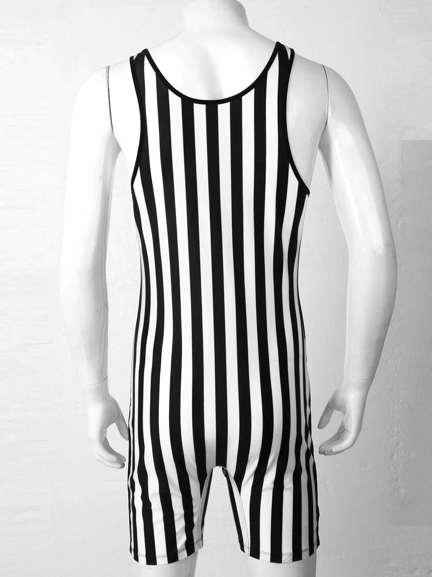 Mens Bodysuit Striped Wrestling Singlet Weight Lifting Jumpsuit Male Gym Workout Fitness Outfits Athletic Gymnastics Leotard