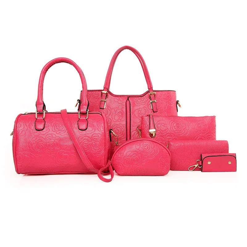 

2016 New Style Embossed Korean-style Shoulder Hand Different Size Bags Six Pieces Set WOMEN'S Bag Fashion Fashion Bag