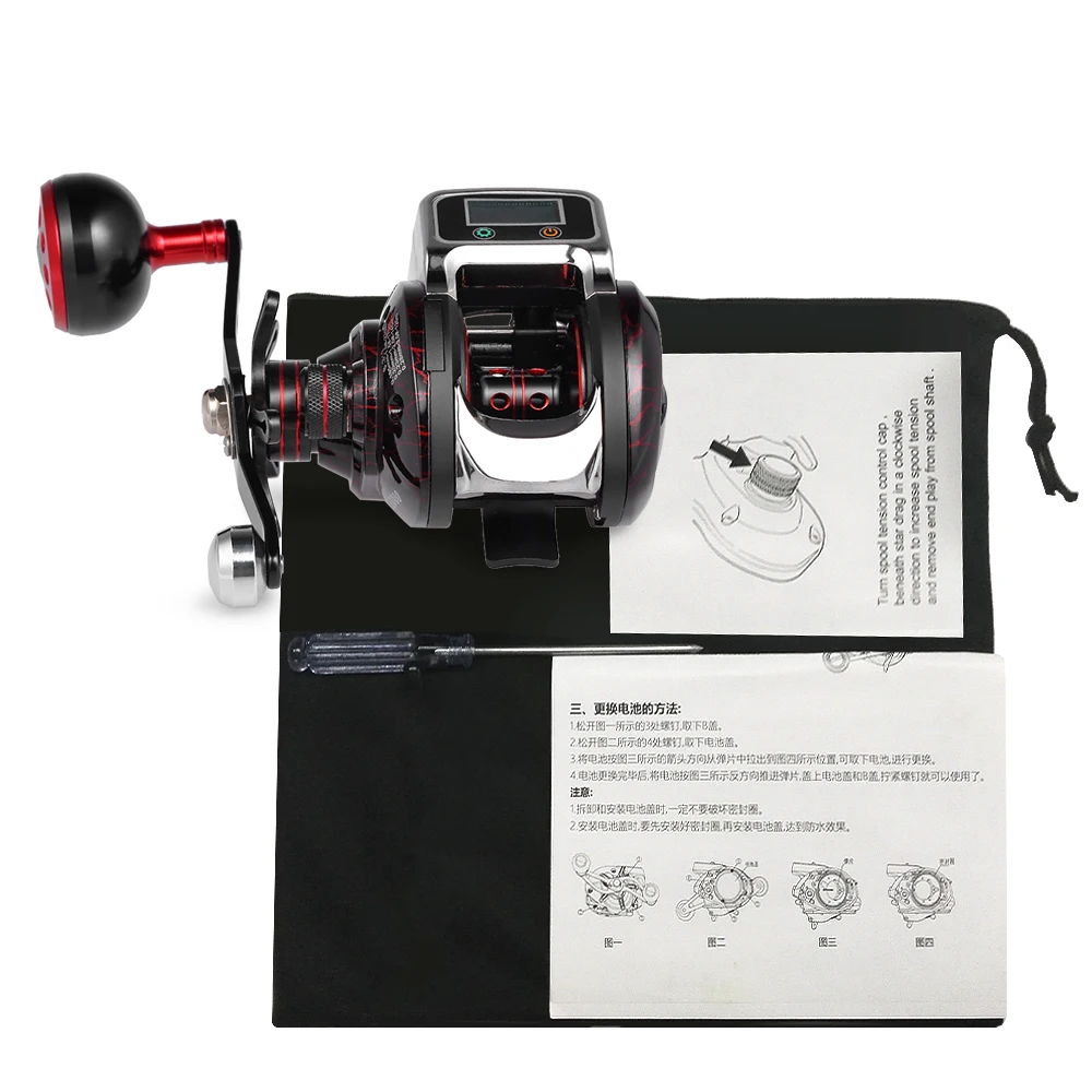 

Hot New Digital LED Display lure Bait casting Fishing Reel 14BB 6.3:1 Ratio Knob Metal Handle Baitcasting Reel 999m Fishing Line