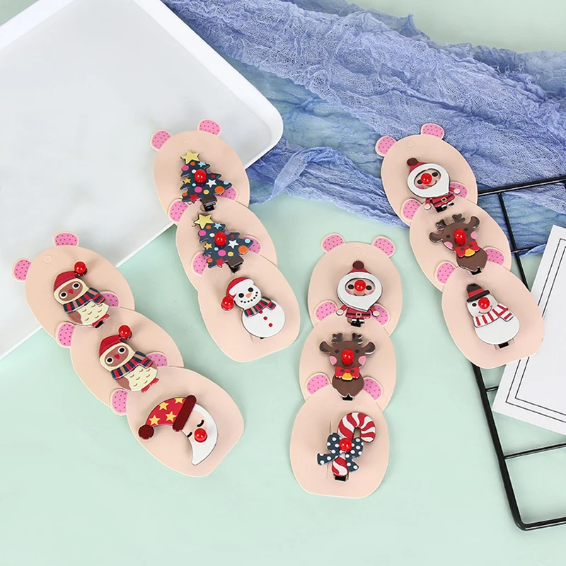 1 pack of 12 pcs Новинка; модные рождественские маленькие зажимы для волос для маленьких девочек; милые детские заколки для волос с героями мультфильмов; детские головные уборы; Детские аксессуары для волос; 12 шт - Цвет: 1 pack of 12 pcs