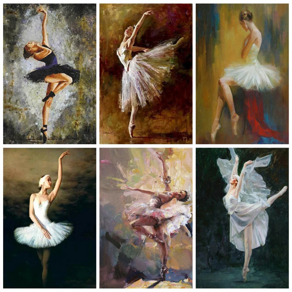 

AZQSD 5D Diamond Painting Ballet Girl Full Square Drill Picture Of Rhinestones Diamond Mosaic Portrait DIY Home Decoration