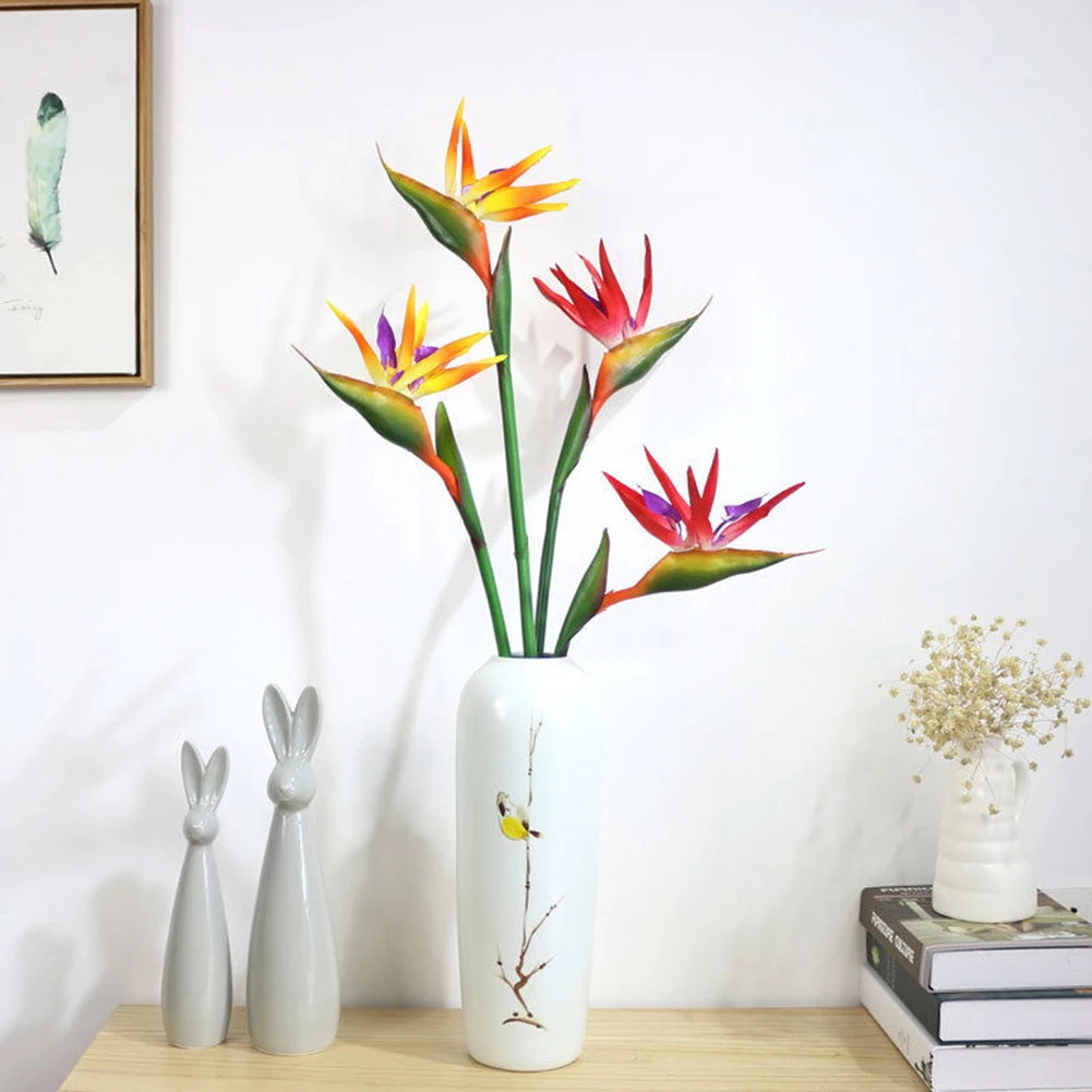 80cm Flower Bird Of Paradise Artificial Flower Fake Plant Silk Strelitzia Reginae Wedding Ceremony Hotel Home Table Decoration