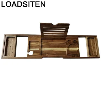 

Bar De Bain for a Book Holder Wine Accessoires Bamboo Storage Bathroom Tub Tray Bathtub Plateau Tablette Baignoire Bath Frame