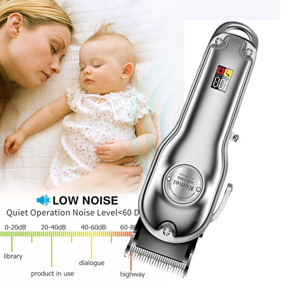 All-metal Barber Professional Hair Clipper Cutter Electric Cordless Hair Trimmer Gold and Silver Hair Cutting Machine 1986Z PG