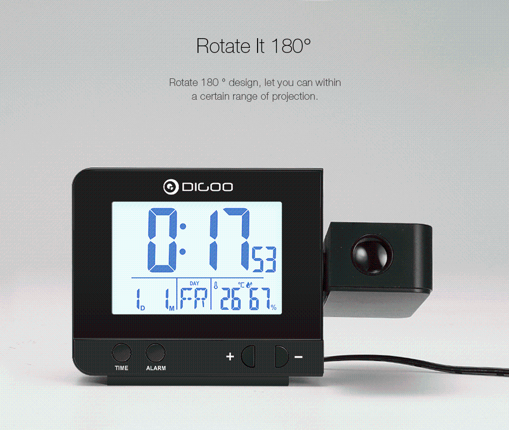Digoo DG-C10 ЖК беспроводной USB Перезаряжаемый подсветка проекционные часы температура влажность дисплей настольные часы для телефона динамик