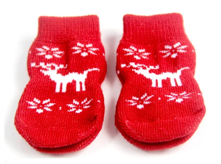 Рождественские носки для собак, маленькая собака, щенок, Обувь для собак, милые мягкие теплые вязаные носки, одежда для собак, кошек, 300852