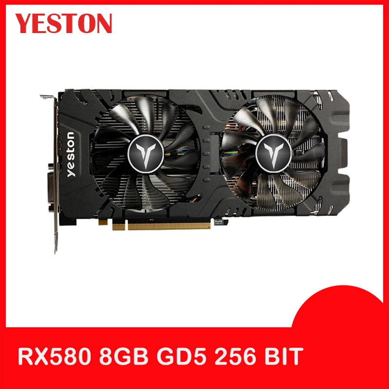 Yeston Radeon RX 580 GPU 8GB GDDR5 256bit Gaming Desktop Computer PC Video Graphics Cards Support D