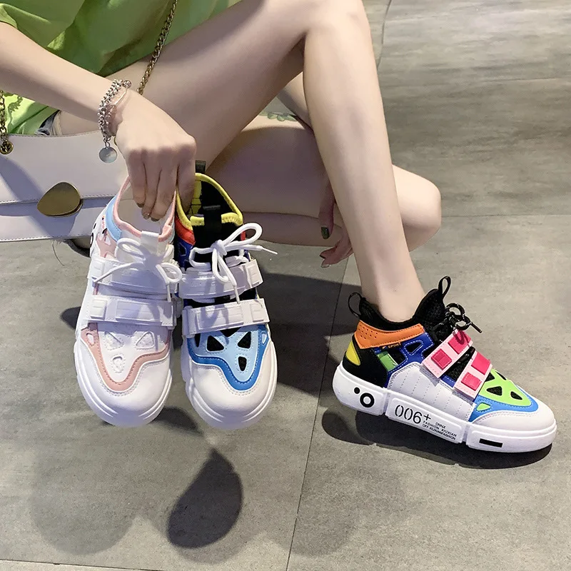 

Summer and fall 2019 new high for taking snapshots sneakers female han edition joker students ventilation casual shoes