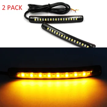 

2PCS Universal Motorcycle Car Truck 17LED Flexible Strip Tail Brake Lights Turn Signal Strip License Plate Light Lamp Stripe