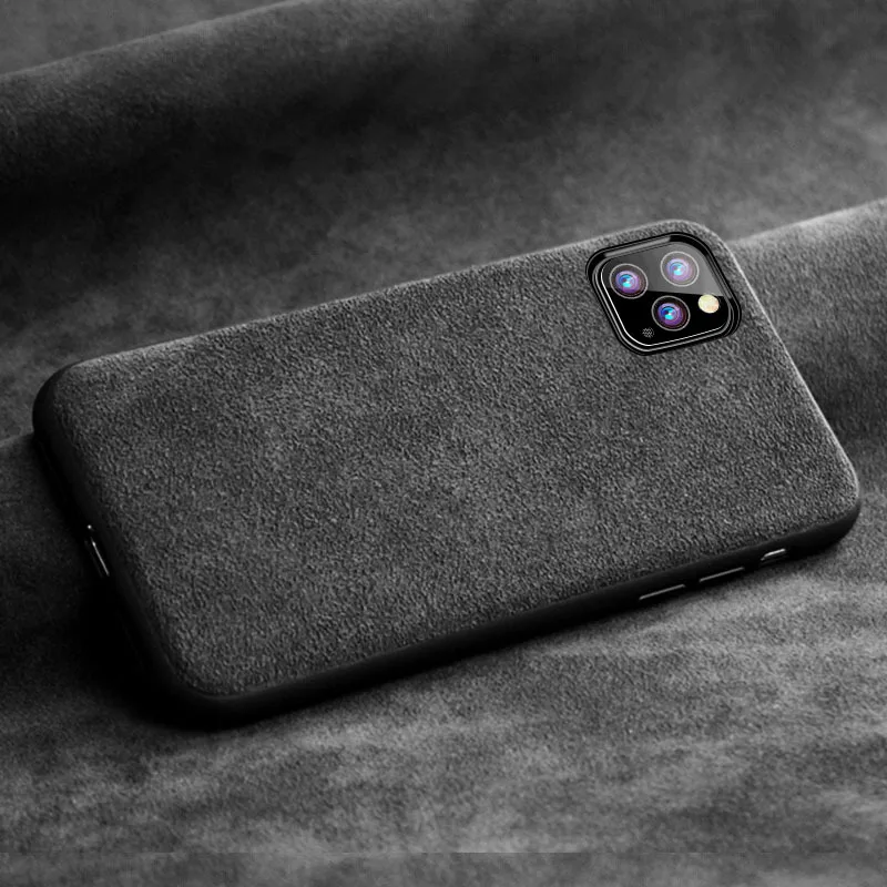 

Case For iPhone X xs 11 Pro max Italian Suede like fabric Cover Downy premium protection luxy phone housing Shell coque Capa