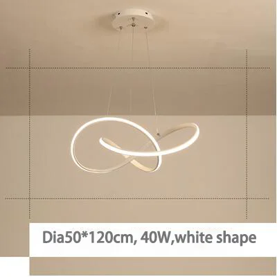 Model 1 white shape Домашний современный светодиодный подвесной светильник для гостиной, столовой, висячие лампы для дома, светодиодный подвесной потолочные светильники, светильники, золотые и белые и черные - Цвет корпуса: Model 1 white shape