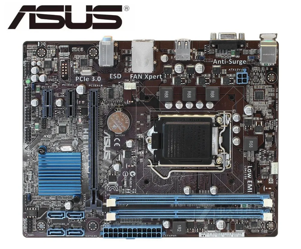 Материнская плата ASUS H61M-E LGA 1155 DDR3 Материнская плата с поддержкой I3 I5 I7 cpu H61 настольная материнская плата в продаже