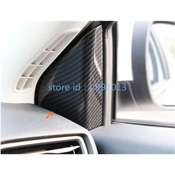 

For Ford Focus 2018 2019 2020 Car Stickers A Column Door Audio Speak Window Windshield Side Triangle Lamp Trim 2pcs