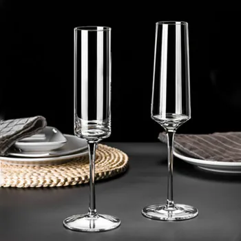 

100-200ml Goblet Champagne Glass Unleaded Crystal Wine Glass Cup Sweet Wine Glass Sparkling Wine Glass Bar Family Drink Glass