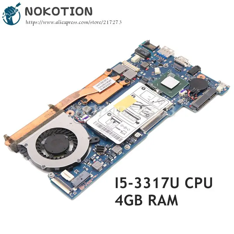 NOKOTION для Samsung NP540 NP540U3C материнская плата ноутбука SR0N8 I5-3317U ЦП 4 Гб оперативной