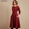 Classic England Style Red Plaid Dress Dresses Women's Women's Clothing 