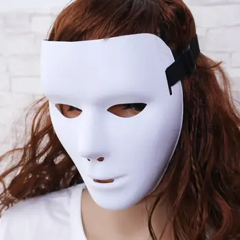 

White Face Mask Halloween Party Masks Hip-Hop Ghost Dance Performances Props Halloween Cosplay Horror Pure White Masker