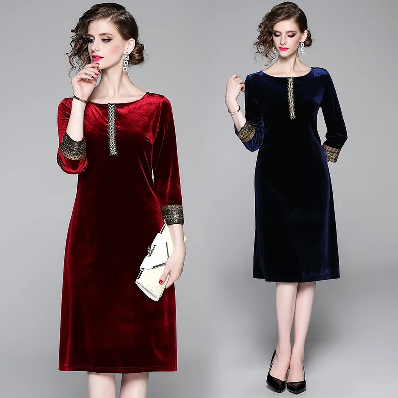 Новое бархатное платье с открытой талией и жемчужинами для ногтей Vestido Invierno Mujer осенние вечерние женские платья средней длины Lange Jurken K3596