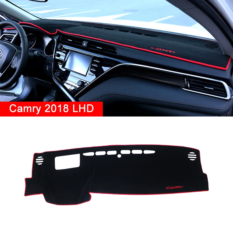 LHD 2018-2020 Red Для Toyota Camry 2012- приборной панели автомобиля Избегайте светильник коврик приборная панель Крышка КОВРИК КОВРЫ автомобильные аксессуары - Название цвета: LHD 2018-2020 Red