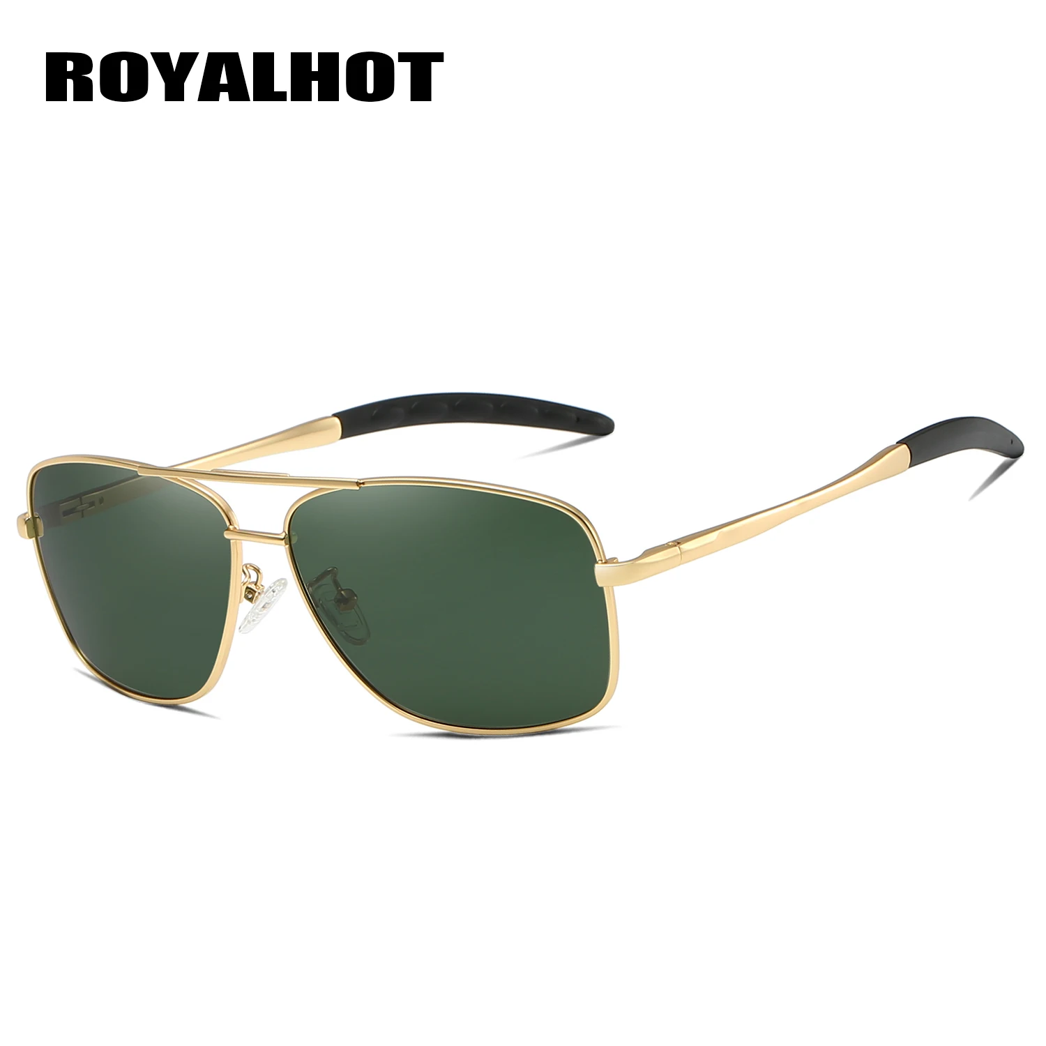 RoyalHot, мужские, женские, поляризационные, алой, квадратная оправа, солнцезащитные очки, для вождения, солнцезащитные очки, оттенки, Oculos masculino, мужские, 900173 - Цвет линз: Gold Dark green