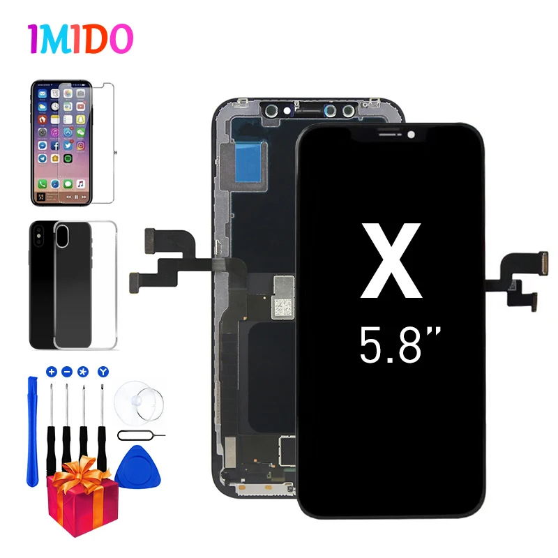 OLED экран для iPhone X Дисплей для iPhone 10 ЖК с 3D сенсорным дигитайзером сборка 1:1 идеально OEM A1901 A1865+ бесплатные подарки - Цвет: OLED