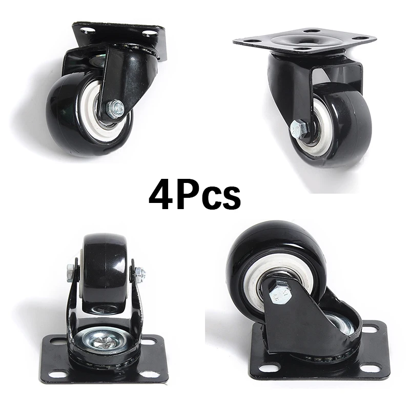 

4PCS Heavy Duty Black Rotating Wheels Wheels Carriage Furniture Wheel Durable
