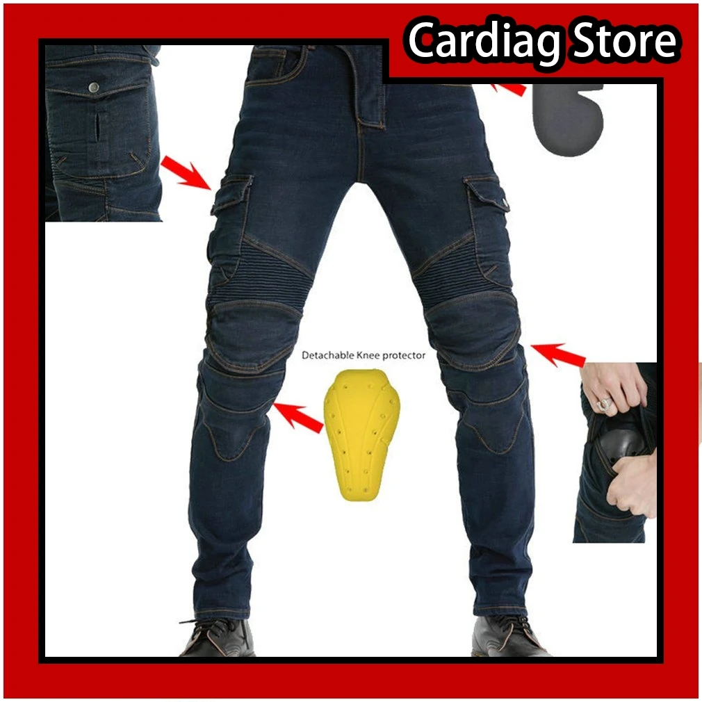 

Anti-fall Riding Motorcycle Pants With Protective Gear Off-road Racing Jeans Waterproof Denim Cloth Jeans