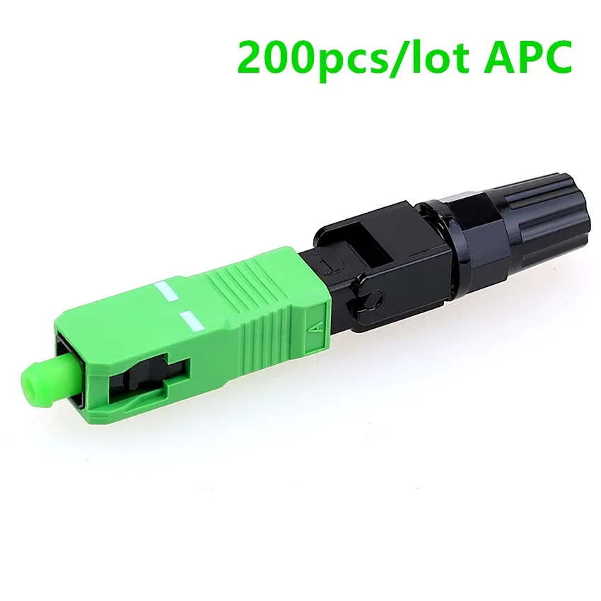200PCS Высокое качество 0.3dB FTTH волоконно-оптический Быстрый разъем FTTH SC/APC SM быстрый разъем - Цвет: 200PCS