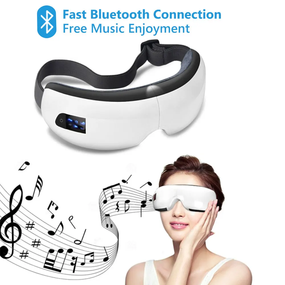 Vibration Smart Eye Massager Anti Wrinkles Wireless Eye Massage Machine USB Electric Air Pressure Heating Therapy Glasses Care