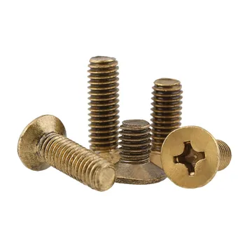 

Philip's Flat Head Brass Bolts Cross Countersunk Head Brass Screw KM GB819 Copper Machine Mini Screws M2 M2.5 M3 M4 20PCS