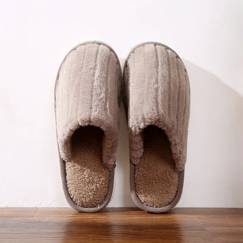 Xiaomi Youpin/зимняя хлопковая обувь; женская домашняя обувь; пара хлопковых тапочек; домашняя обувь без шнуровки; удобная простая теплая обувь из хлопка - Цвет: brown 44-45